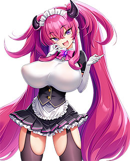 ディゼニア・ドラクール/©　精悍で凛々しいポンコツメイド長!<br>　風紀委員でありながら風紀を乱すドMバルキリーおっぱいメイド!