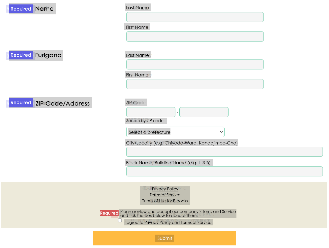 Register a delivery address