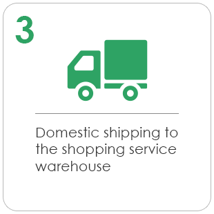 Domestic shipping to the shopping service warehouse